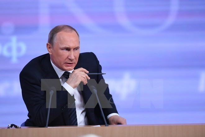 Bản tin 8H: Nga tuyên bố không chạy đua vũ trang với Mỹ Tổng thống Nga Vladimir Putin. (Nguồn: THX/TTXVN)