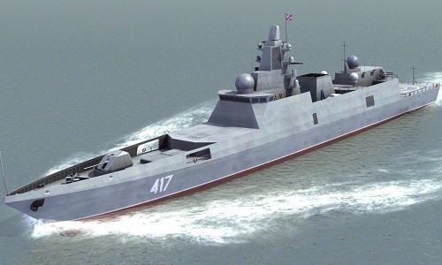 Tàu hộ vệ tàng hình mạnh nhất của Nga sắp hoàn thiện Tàu hộ vệ Đô đốc Gorshkov của hải quân Nga. Ảnh: jakartagreater
