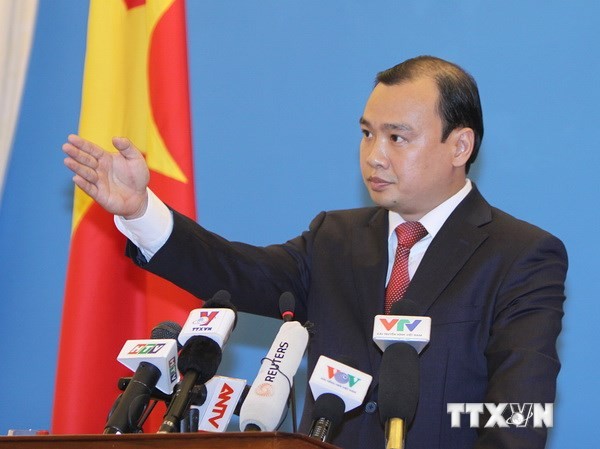 Phản ứng của Việt Nam về việc Mỹ rút khỏi TPP Người Phát ngôn Bộ Ngoại giao Việt Nam Lê Hải Bình. Ảnh: TTXVN