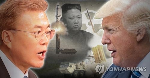 Hàn Quốc không cần Mỹ cho phép để đối thoại với Triều Tiên Tổng thống Hàn Quốc Moon Jae-in (trái), Chủ tịch Triều Tiên Kim Jong-un (giữa) và Tổng thống Mỹ Donald Trump.