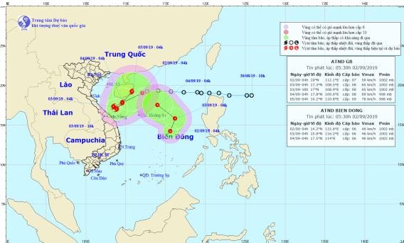 Bản tin 8H: Áp thấp nhiệt đới mạnh thành bão vào ngày mai, hướng miền Trung Vị trí và đường đi của bão. Ảnh: Trung tâm Dự báo Khí tượng Thủy văn Quốc gia