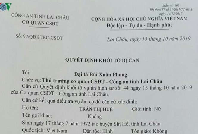 Cán bộ Phòng Giáo dục tham ô hàng chục tỷ đồng chi tiêu cá nhân Quyết định khởi tố bị can.