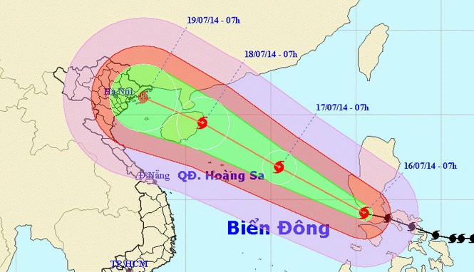 Bão Rammasun mạnh cấp 13 đã vào biển Đông Trưa nay, bão Rammasun mạnh cấp 13 đã vào biển Đông.