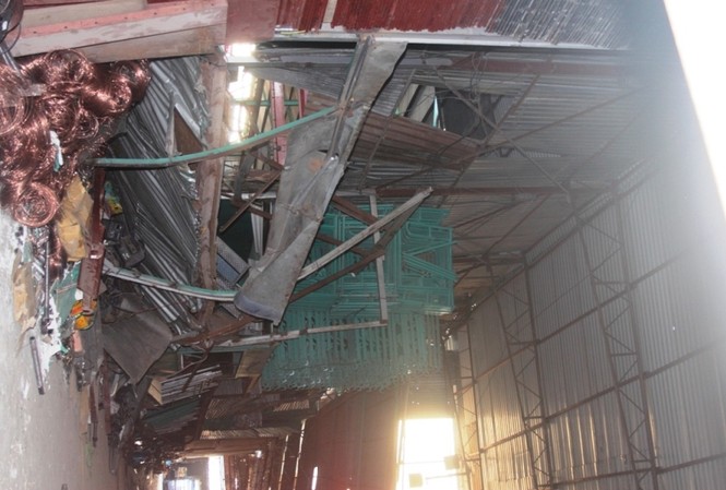 Sập giàn giáo, 3 người thương vong Hiện trường nơi xảy ra vụ việc.
