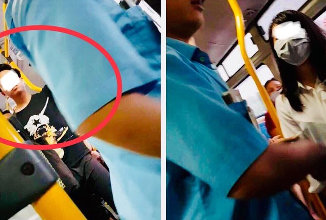 Nam thanh niên ‘tự sướng’ trên xe buýt bị phạt 200 nghìn đồng Hình ảnh trên chiếc xe buýt.