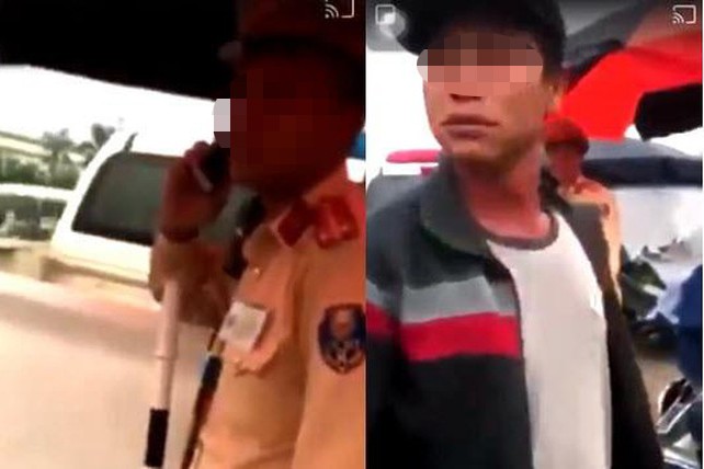 Xác minh thông tin người lạ mặt hành hung dân khi quay video CSGT Hình ảnh cắt từ video.