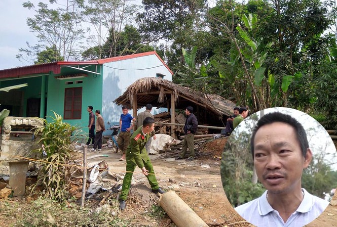 Lời kể của người giáp mặt sát nhân máu lạnh ở Thái Nguyên Hiện trường vụ án (ảnh lớn) và ông Tích trưởng thôn.