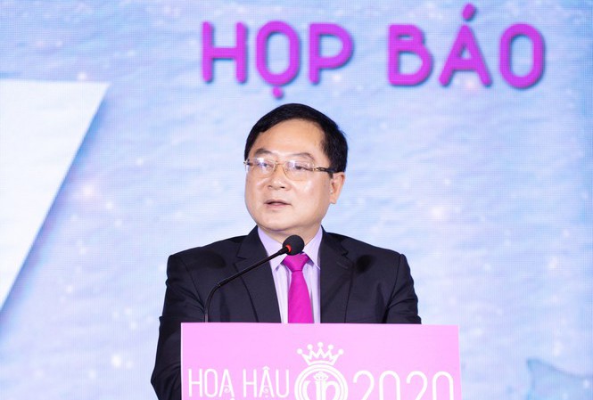 Vì sao báo Tiền Phong tổ chức cuộc thi Hoa hậu Việt Nam? Nhà báo Lê Xuân Sơn tại họp báo khởi động cuộc thi Hoa hậu Việt Nam 2020.