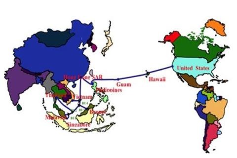 Cáp quang biển AAG bị đứt: Chưa thể khắc phục sự cố Đường đi của cáp quang biển AAG.