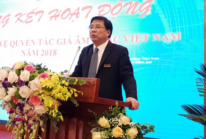 VCPMC thu hơn 100 tỷ bản quyền âm nhạc năm 2018 Nhạc sỹ Đinh Trung Cẩn, Tổng Giám đốc VCPMC thông báo kết quả hoạt động năm 2018