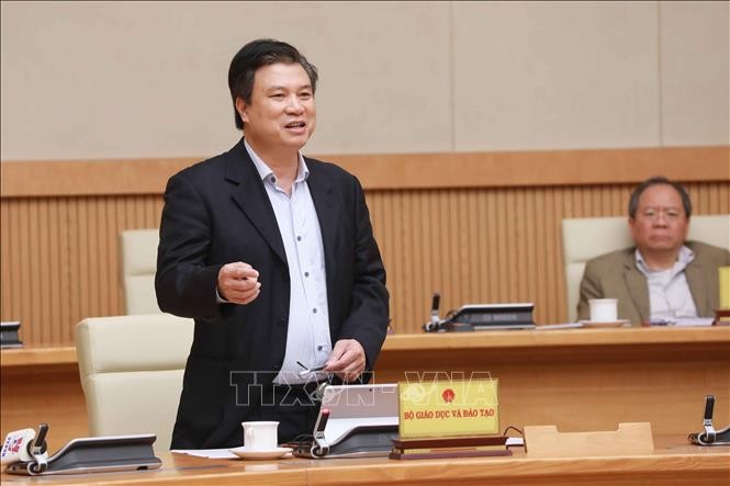 Thứ trưởng Nguyễn Hữu Độ: Không được kiểm tra định kỳ, cuối kỳ qua mạng Thứ trưởng Bộ Giáo dục và Đào tạo Nguyễn Hữu Độ. Ảnh: Doãn Tấn/TTXVN