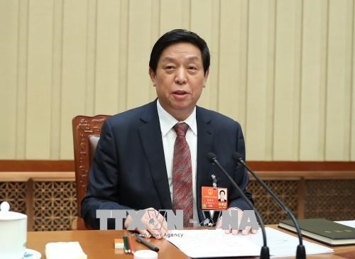 Điện mừng nhân dịp bầu Lãnh đạo khóa mới của Nhà nước CHND Trung Hoa Ông Lật Chiến Thư làm Chủ tịch Quốc hội Khóa XIII. . Ảnh: THX/TTXVN