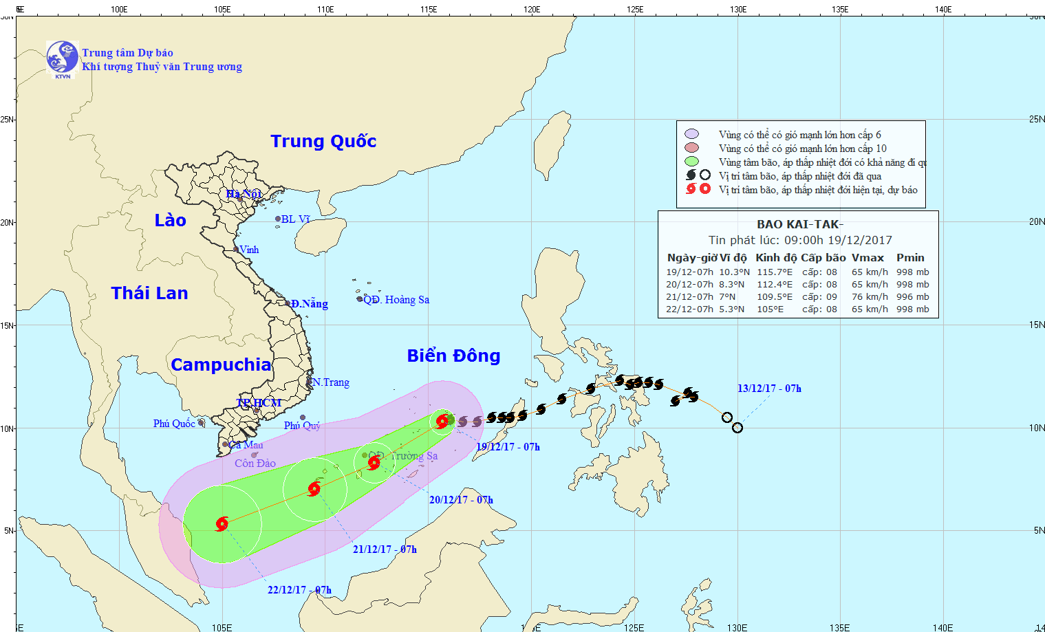 Bão Kai-tak áp sát quần đảo Trường Sa gió giật cấp 10 Bão Kai-tak áp sát quần đảo Trường Sa gió giật cấp 10