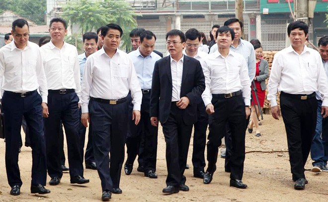 Chủ tịch Hà Nội kiểm tra mặt bằng Khu công nghệ cao Hòa Lạc P khảo sát tình hình GPMB khu CNC Hoà Lạc
