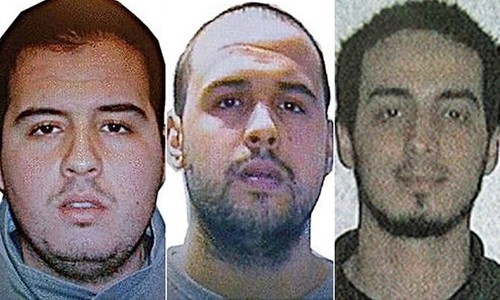Nghi phạm thứ ba đánh bom ở Brussels có thể đã chết Từ trái qua, Brahim El Bakraoui, Khalid El Bakraoui và Najim Laachraoui. Ảnh: Belgian Federal Police