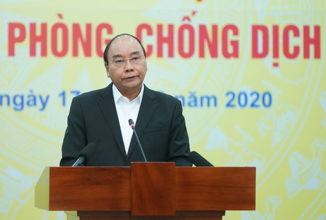 Chống Covid-19 thể hiện sự đoàn kết 'đồng thanh tương ứng, đồng khí tương cầu' Thủ tướng Nguyễn Xuân Phúc phát biểu tại lễ phát động. Ảnh: VGP/Quang Hiếu