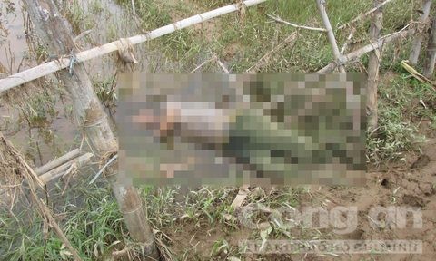 Phát hiện thi thể người đàn ông dưới đám ruộng Ông Sơn được phát hiện nằm dưới đám ruộng có nước, cạnh đường làng