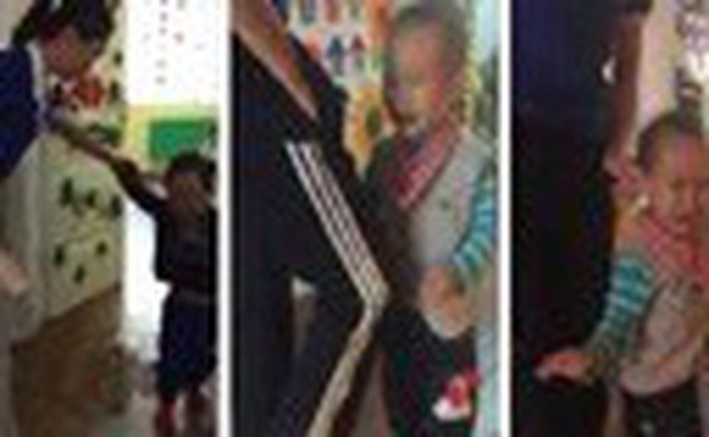 Bị phát hiện có hành vi bạo hành trẻ, cô bảo mẫu bỏ trốn Hình ảnh cô bảo mẫu bạo hành trẻ
