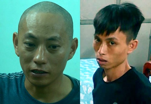 Tin mới nhất vụ hai kẻ nổ súng cướp 4,5 tỷ đồng trong ngân hàng Hùng (trái) và Quang tại cơ quan điều tra hôm bị bắt