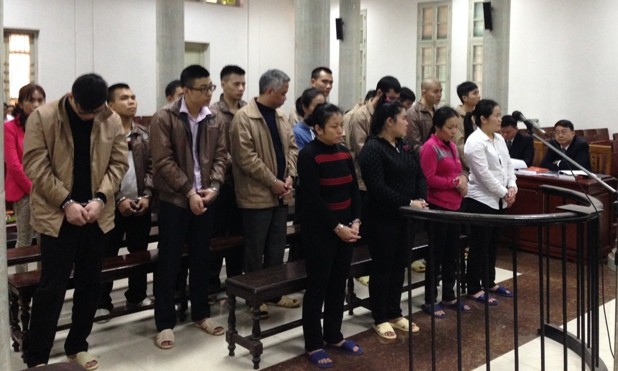 7 án tử trong đường dây ma túy xuyên Việt Các bị cáo tại tòa.