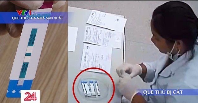 Choáng với kết quả thanh tra ban đầu vụ cắt đôi que thử ở bệnh viện Xanh Pôn Hình ảnh trong phóng sự của VTV24