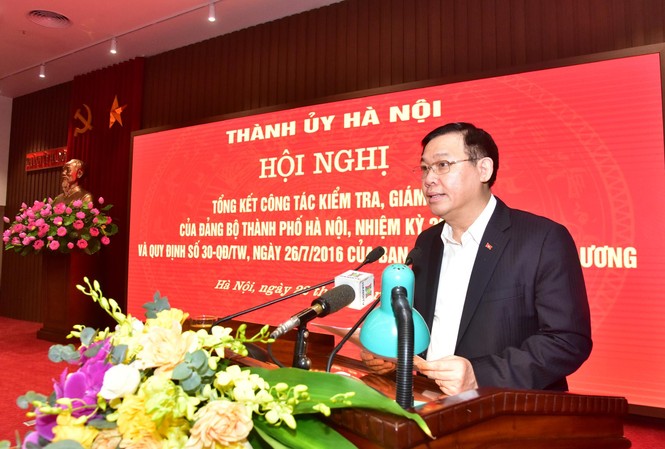 Bí thư Hà Nội: Đấu tranh không khoan nhượng với tiêu cực, tham nhũng Bí thư Thành ủy Hà Nội Vương Đình Huệ