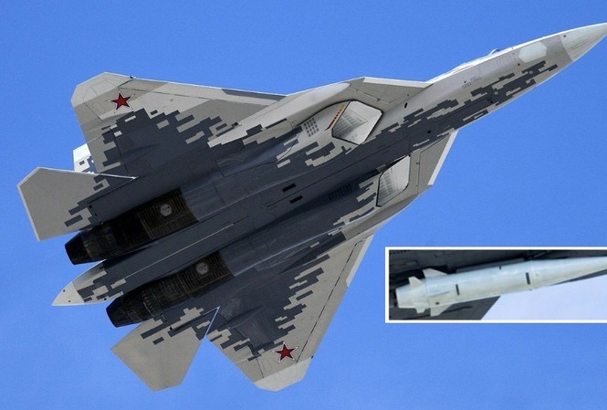 Nga phát triển biến thể thu nhỏ tên lửa siêu thanh Kinzhal Tiêm kích Su-57 và tên lửa Kinzhal, một loại vũ khí siêu thanh của Nga