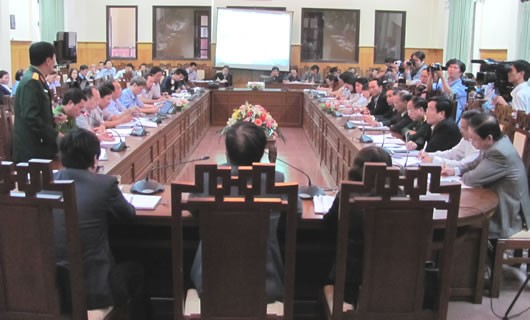 Thừa Thiên - Huế nói gì về dự án trên 'yết hầu' đèo Hải Vân? Quang cảnh buổi họp báo.