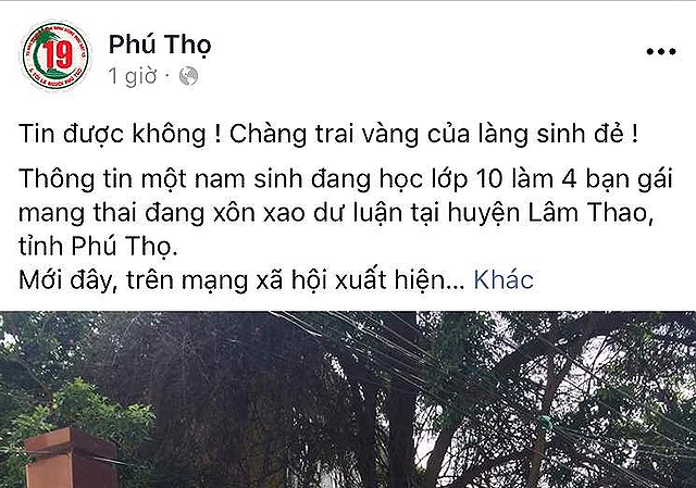 Điểm nhấn giáo dục: Thực hư nam sinh lớp 10 làm bốn bạn mang thai ở Phú Thọ Điểm nhấn giáo dục: Thực hư nam sinh lớp 10 làm bốn bạn mang thai ở Phú Thọ