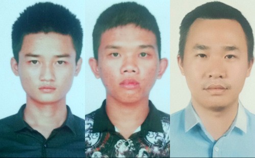 Ba người phi tang xác đồng nghiệp xuống biển Bình (từ trái), Sinh và Hiếu. Ảnh Công an cung cấp.