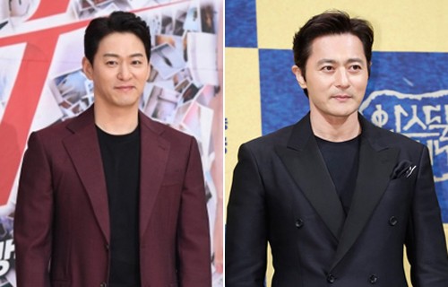 Jang Dong Gun bị nghi lộ tin nhắn khiếm nhã Hai tài tử Joo Jin Mo (trái) và Jang Dong Gun. Ảnh: MK.