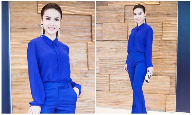 Yến Trang 'chuẩn men' khi dự họp báo Yến Trang tích cực lăng-xê mốt 'chuẩn men'.