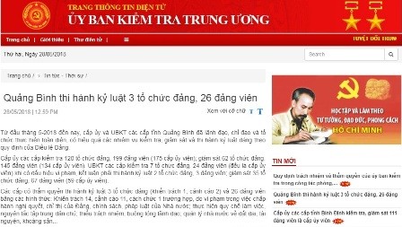 Quảng Bình thi hành kỷ luật 3 tổ chức đảng, 26 đảng viên Quảng Bình thi hành kỷ luật 3 tổ chức đảng, 26 đảng viên