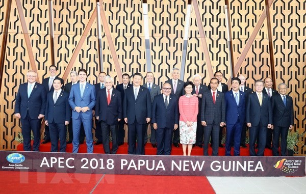 Lần đầu tiên trong lịch sử, các lãnh đạo APEC không ra tuyên bố chung Các Nhà lãnh đạo APEC chụp ảnh chung. (Ảnh: Thống Nhất/TTXVN)