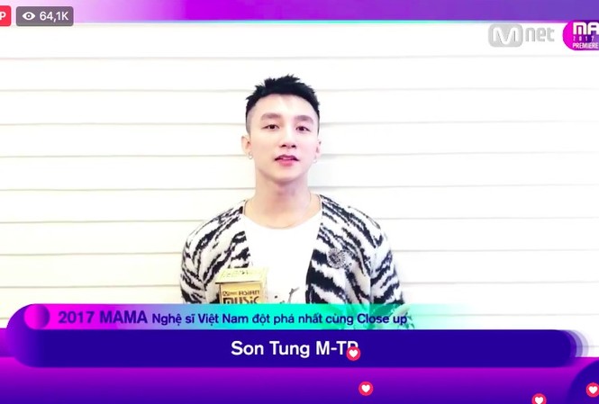 MAMA 2017: Sơn Tùng M-TP và Tóc Tiên được vinh danh Sơn Tùng thắng giải đúng như dự đoán
