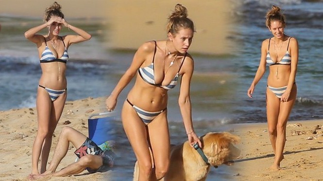 Siêu mẫu 9x Dylan Penn mặc áo tắm gợi cảm, dắt chó dạo biển Siêu mẫu 9x Dylan Penn mặc áo tắm gợi cảm, dắt chó dạo biển