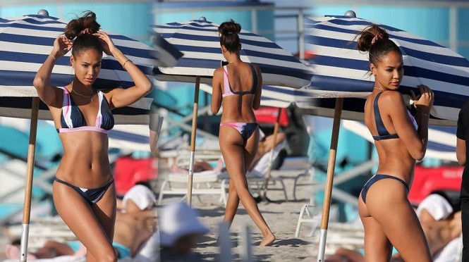 Joan Smalls khoe dáng đẹp như tượng ở bãi biển Joan Smalls khoe dáng đẹp như tượng ở bãi biển