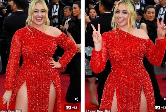 Siêu mẫu ngoại cỡ Iskra Lawrence diện đầm xẻ cao 'bất tận' trên thảm đỏ Cannes Siêu mẫu ngoại cỡ Iskra Lawrence diện đầm xẻ cao 'bất tận' trên thảm đỏ Cannes