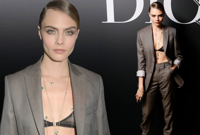 Siêu mẫu Cara Delevingne phanh áo khoe nội y đi sự kiện Siêu mẫu Cara Delevingne phanh áo khoe nội y đi sự kiện