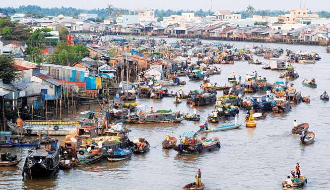 Mong manh đời chợ nổi Chợ nổi Cái Răng. Ảnh: Duy Khương.
