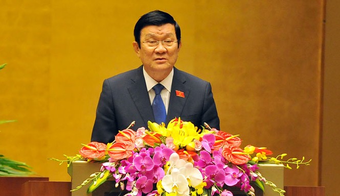 Nhận trách nhiệm trước những mặt còn yếu kém của đất nước Chủ tịch nước Trương Tấn Sang.