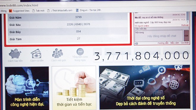 Bi hài những 'thánh lô, thần đề' online Tổng số tiền người chơi tham gia tại trang web ...88.com lúc 15h45 phút ngày 26/4/2016.