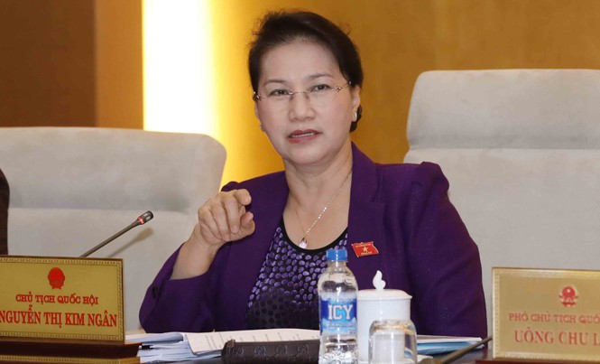 Đơn nặc danh có nội dung cụ thể, rõ ràng cũng được xem xét Chủ tịch Quốc hội Nguyễn Thị Kim Ngân phát biểu tại phiên họp. Ảnh: TTXVN.