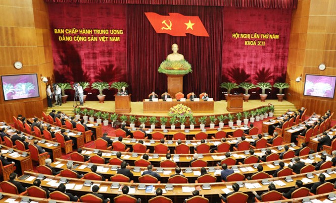 Ngày làm việc thứ 2 của Hội nghị Trung ương 5 khóa XII Toàn cảnh phiên khai mạc Hội nghị Trung ương 5, khóa XII.
