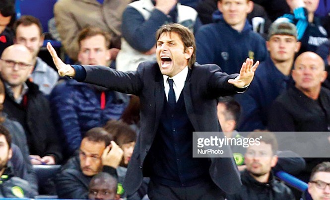 Chelsea chạm tay vào chức vô địch HLV Conte đã có thể ăn mừng khi Chelsea tiến rất gần tới ngôi vô địch mùa này. Ảnh: GETTY IMAGES.