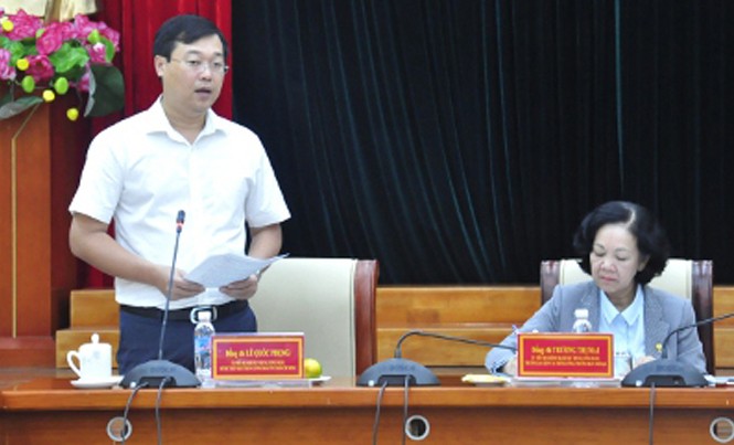 Đại hội Đoàn toàn quốc lần thứ XI: Cần đổi mới hiệu quả và sinh động Bí thư thứ nhất T.Ư Đoàn Lê Quốc Phong báo cáo công tác chuẩn bị Đại hội Đoàn toàn quốc lần thứ XI tại buổi làm việc với lãnh đạo Ban Dân vận T.Ư.