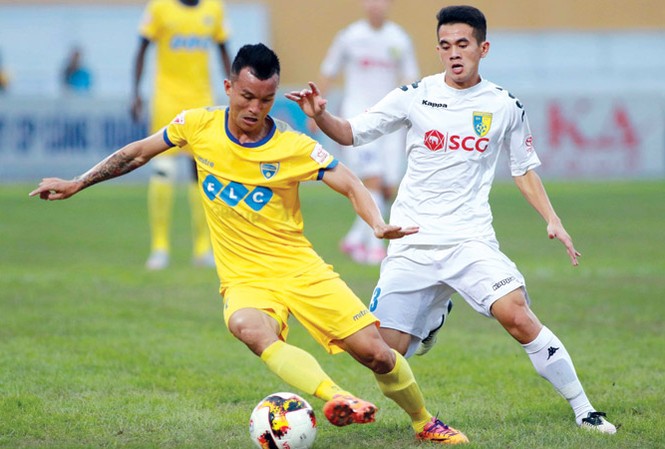Đại chiến ở Hàng Đẫy Thanh Hoá có thể chặn được bước tiến của Hà Nội FC ngay trên sân Hàng Đẫy cuối tuần này?. Ảnh: VSI.