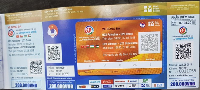Vé xem U23 Việt Nam có gì đặc biệt? Tấm vé mệnh giá 200 ngàn đồng.