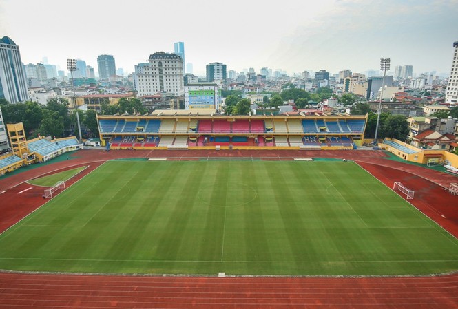 Sân Hàng Đẫy không tổ chức bóng đá nam SEA Games 31 Sân Hàng Đẫy (Hà Nội) không tổ chức môn bóng đá do không kịp sửa chữa, nâng cấp. Ảnh: HUỲNH ĐĂNG