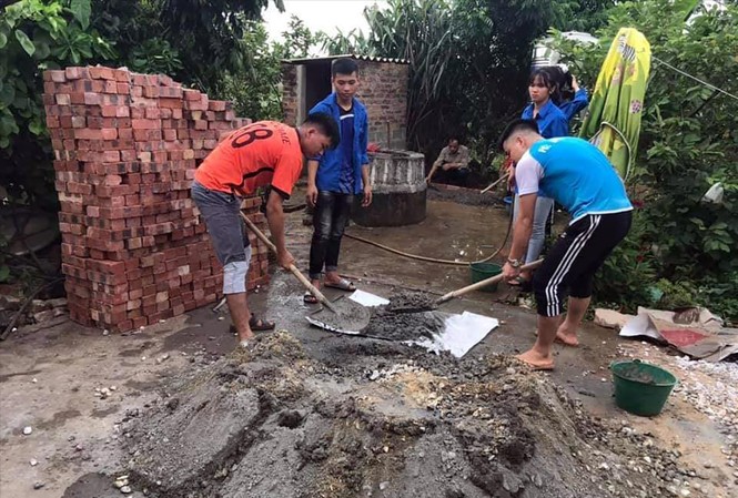 Tuổi trẻ Thái Nguyên chung tay bảo vệ môi trường ĐVTN xây bể xử lý nước sinh hoạt cho người dân